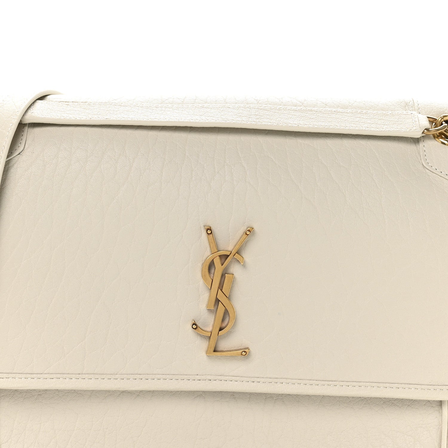 Saint Laurent Grained Lambskin Monogram Large Niki Chain Satchel Crema Soft 8 of 10