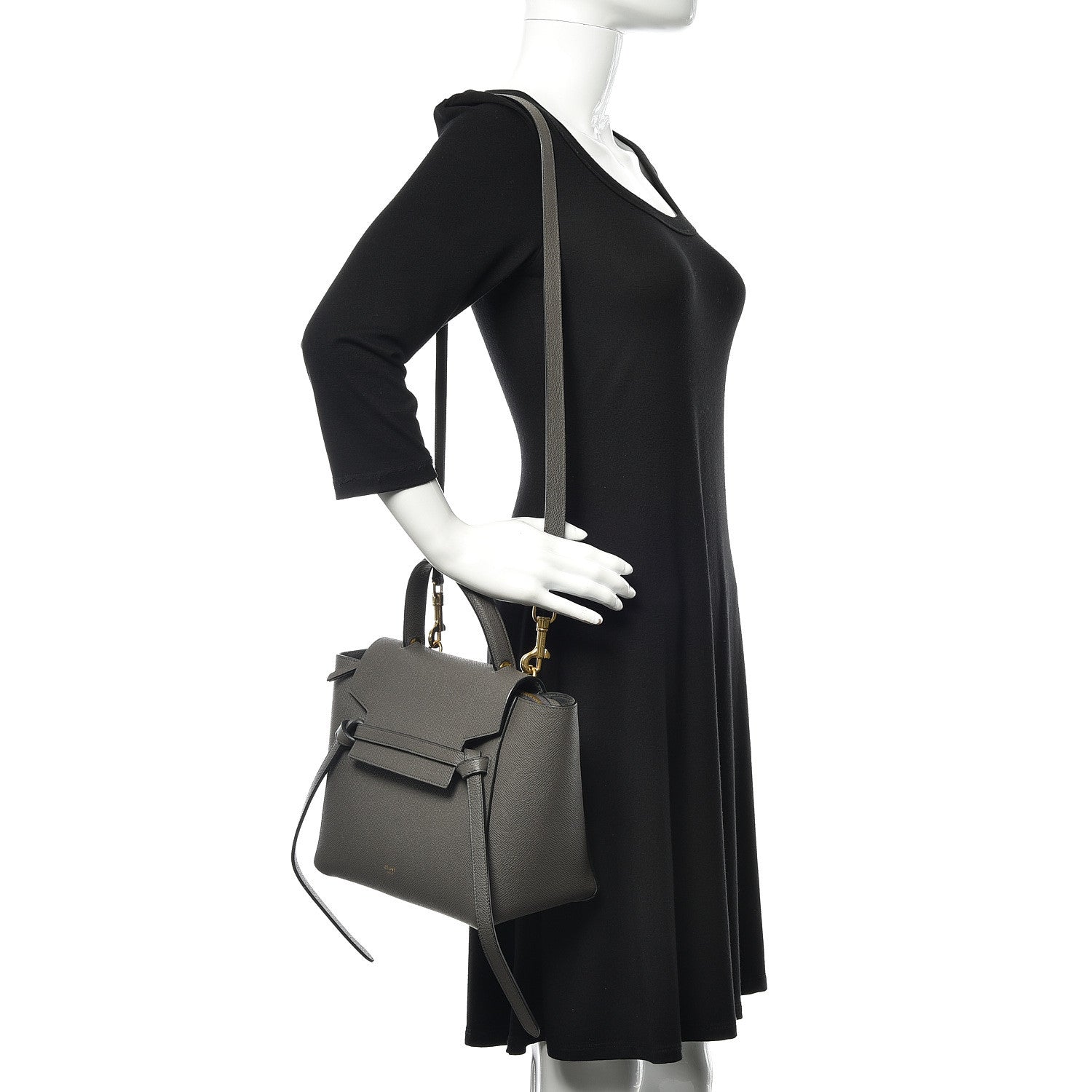 Celine Grained Calfskin Micro Belt Bag Grey 2 of 10