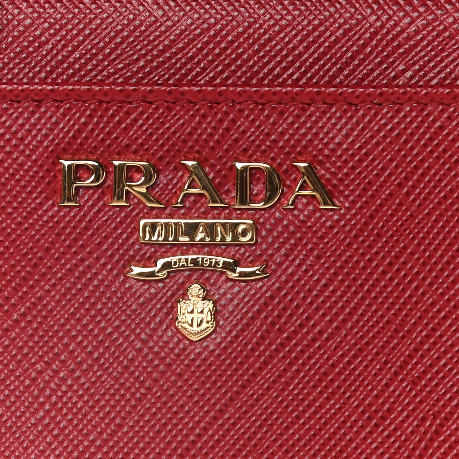 Prada Saffiano Metal Zip Around Keychain Fuoco 8 of 10