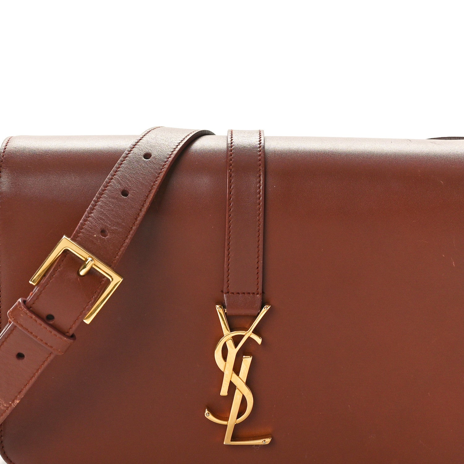 Saint Laurent Textured Calfskin Medium Classic Monogram Universite Bag Dark Red 8 of 16