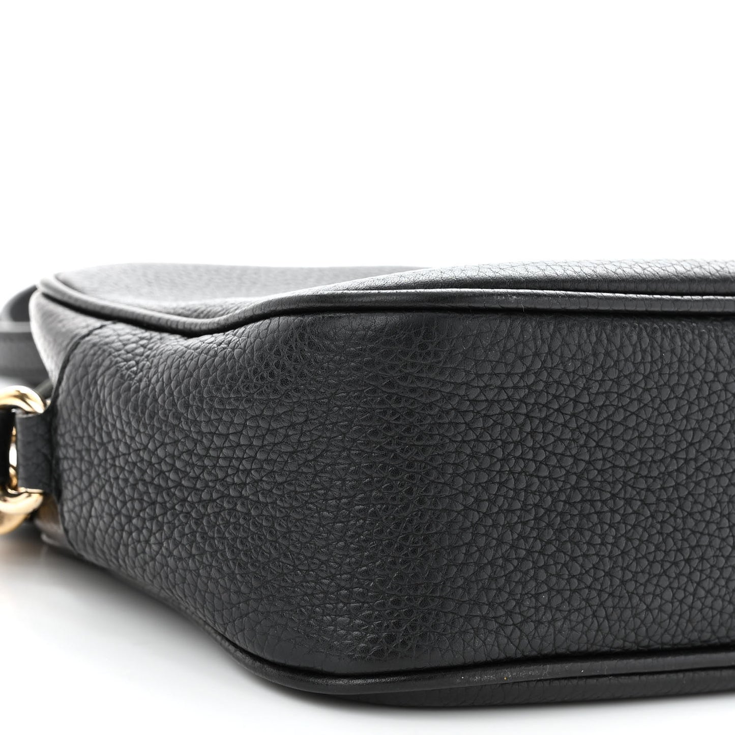 Pebbled Calfskin Small Soho Disco Bag Black