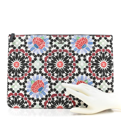 Chanel Glazed Lambskin Quilted Large Paris Dubai Cosmetic Case Multicolor 2 of 12