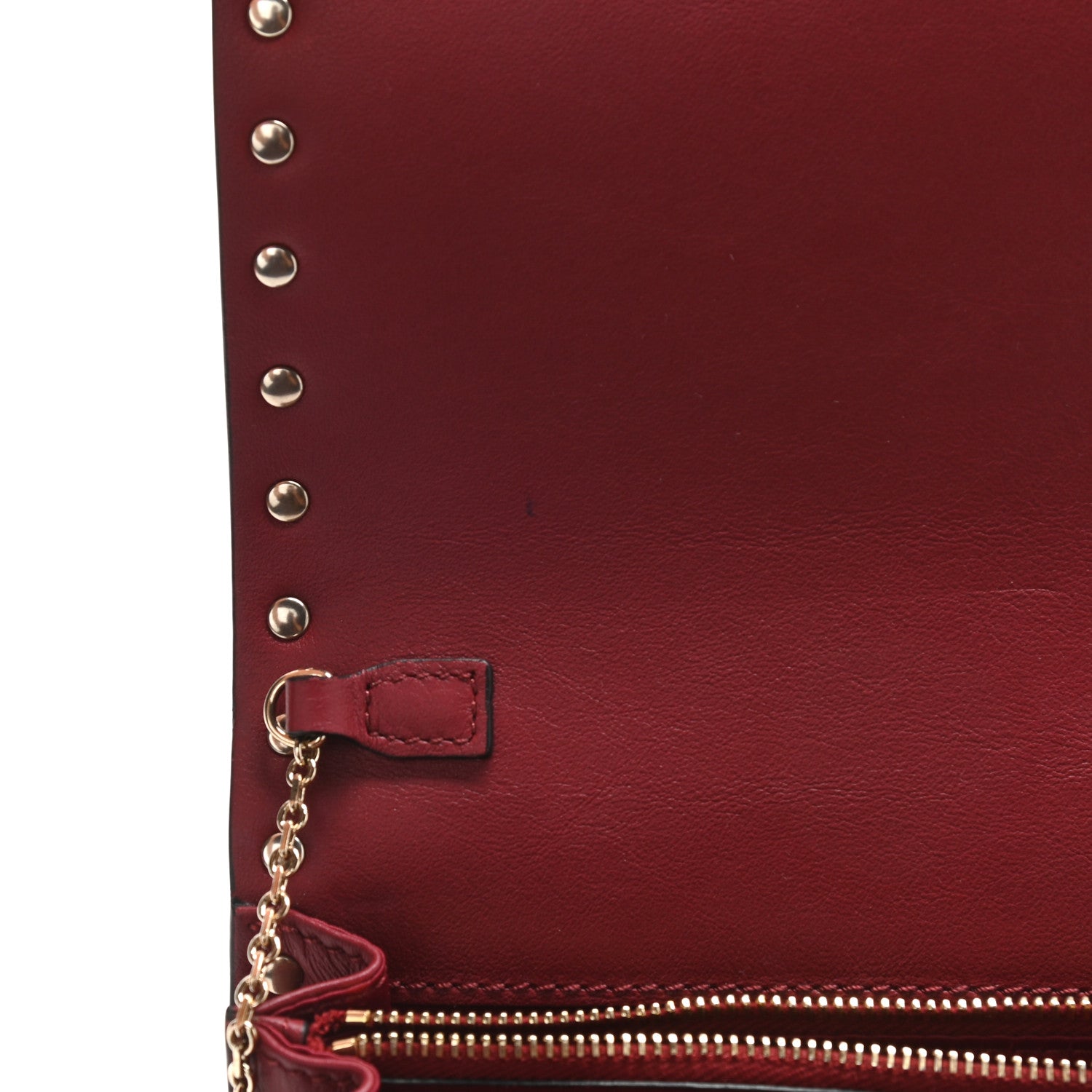 Valentino Garavani Calfskin Rockstud Wallet on Chain Camelia 10 of 11