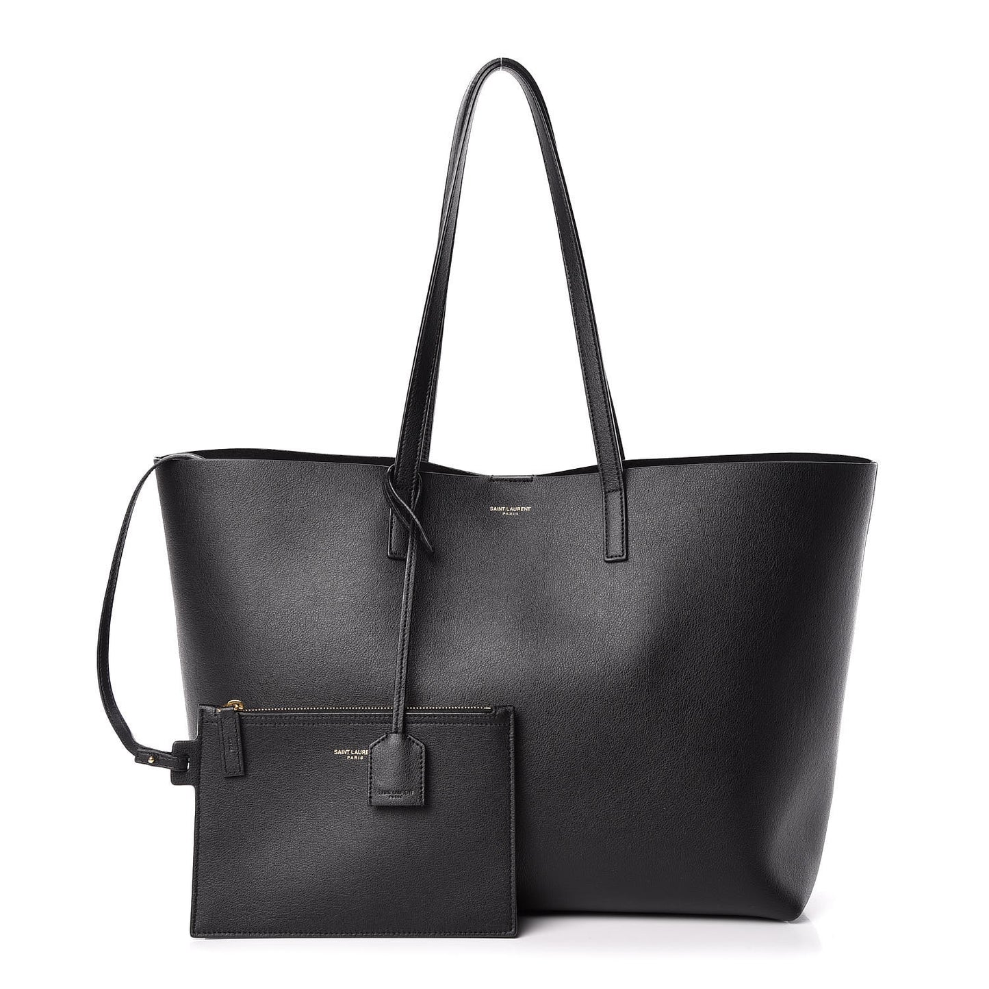 Calfskin Large Shopping Tote Black
