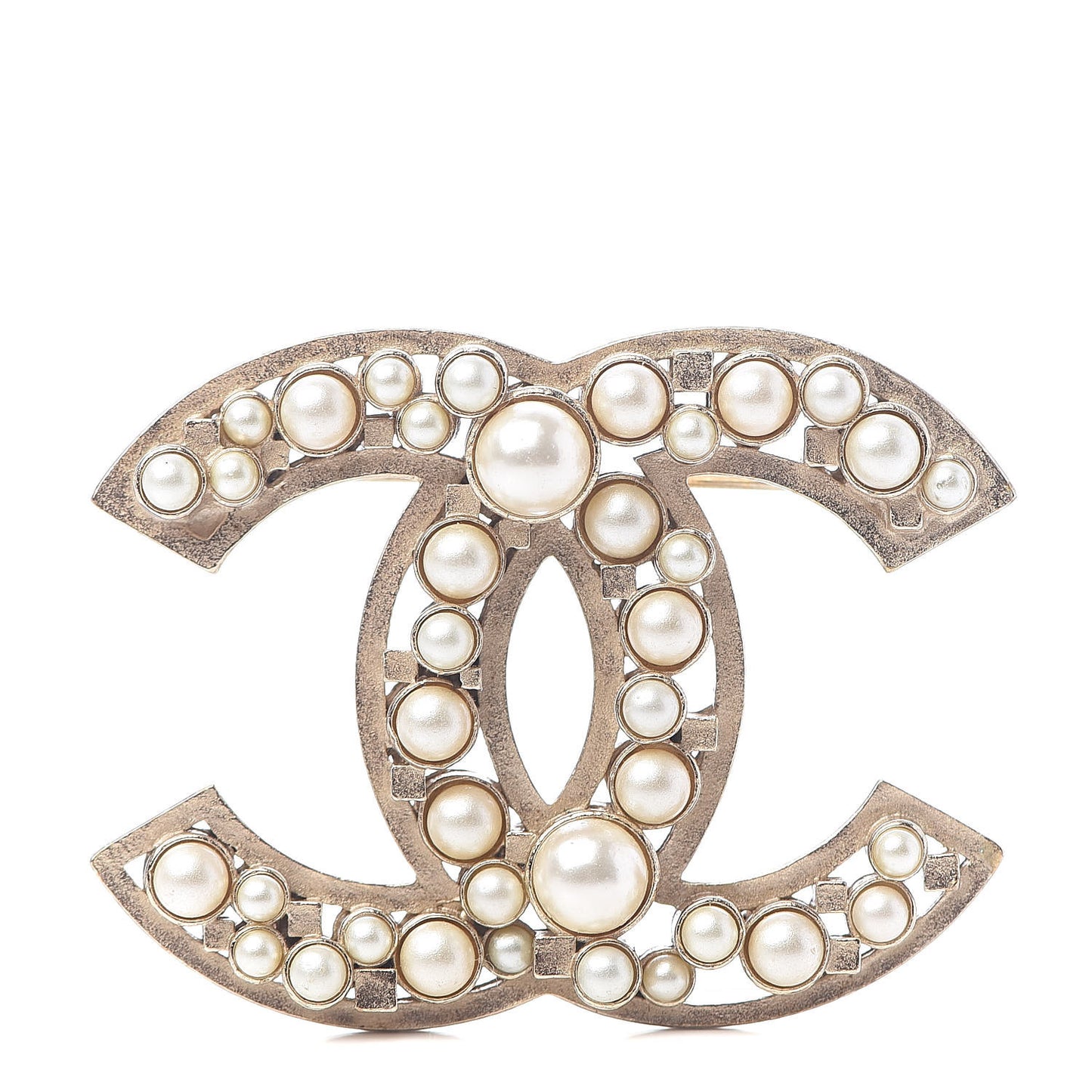 Pearl CC Brooch Light Gold