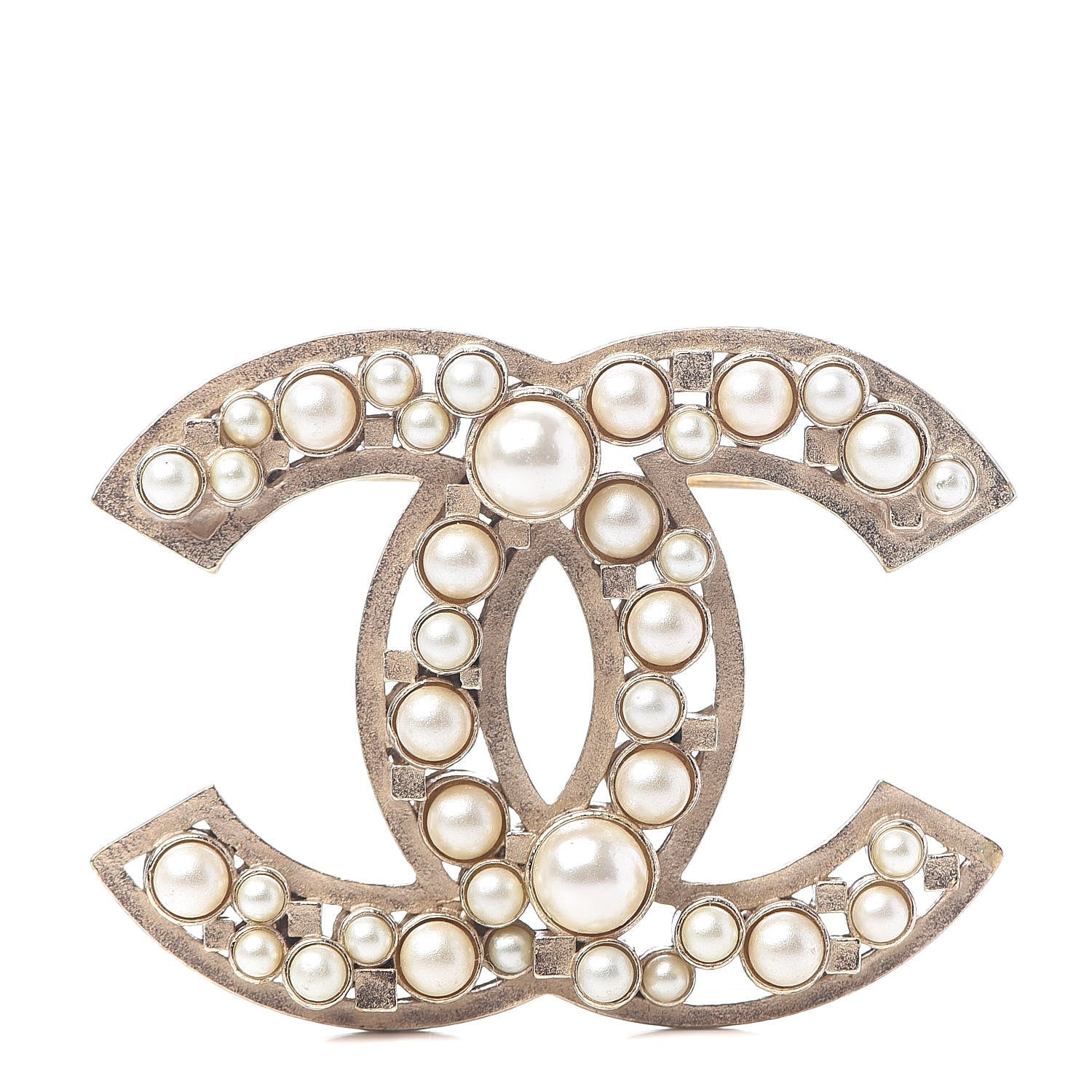 Chanel Pearl CC Brooch Light Gold 1 of 4