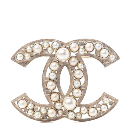 Chanel Pearl CC Brooch Light Gold 1 of 4