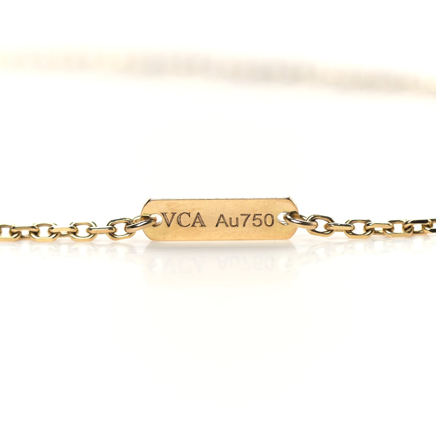 18K Yellow Gold Black Onyx Vintage Alhambra Pendant Necklace