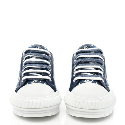 Louis Vuitton Denim Monogram Squad Sneakers 42 Marine 2 of 10