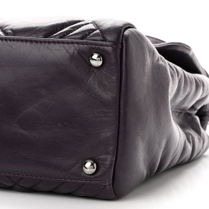 Chanel Lambskin In and Out XL Maxi Flap Dark Purple 10 of 10
