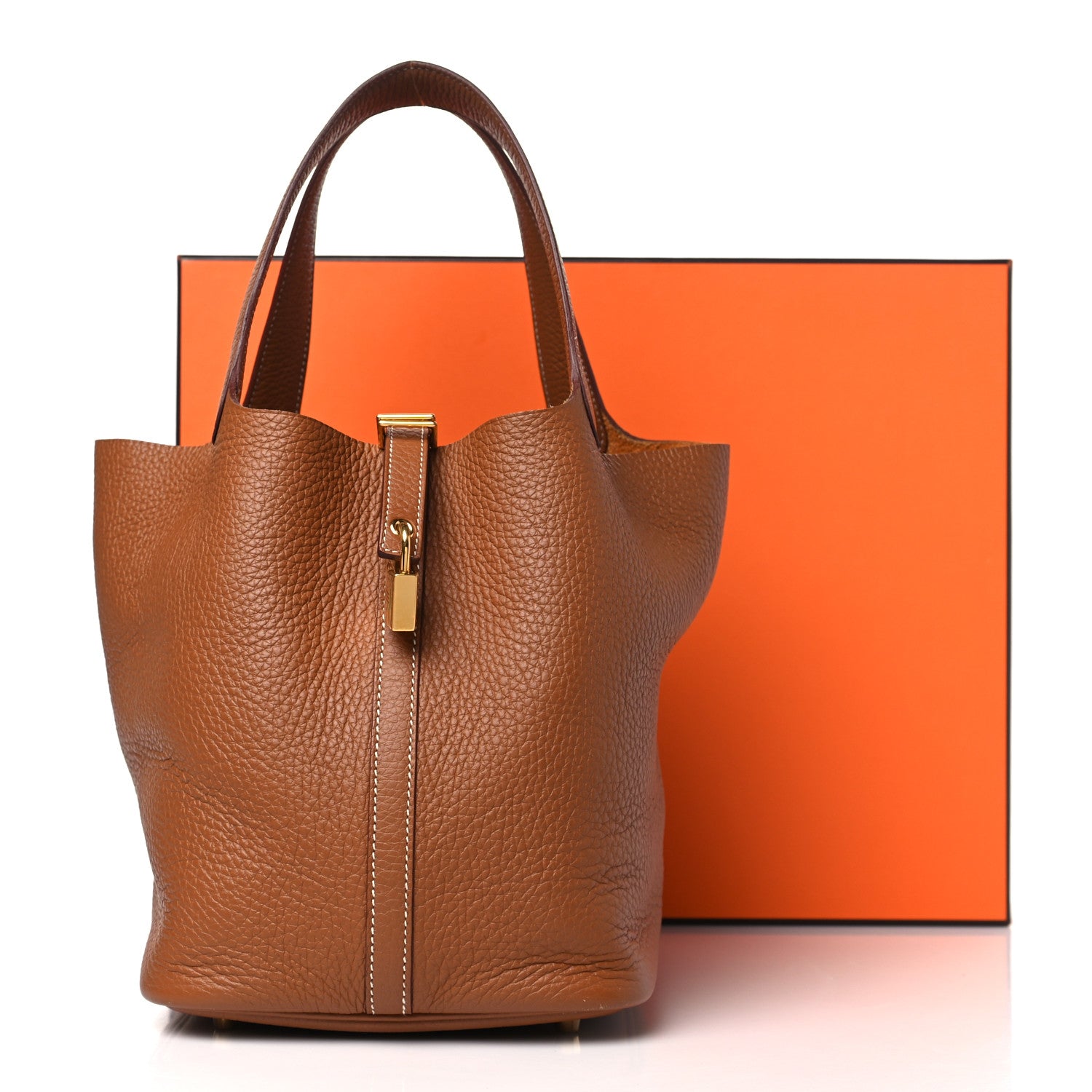 Hermes Taurillon Clemence Picotin Lock 22 MM Gold 11 of 11