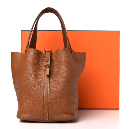 Hermes Taurillon Clemence Picotin Lock 22 MM Gold 11 of 11