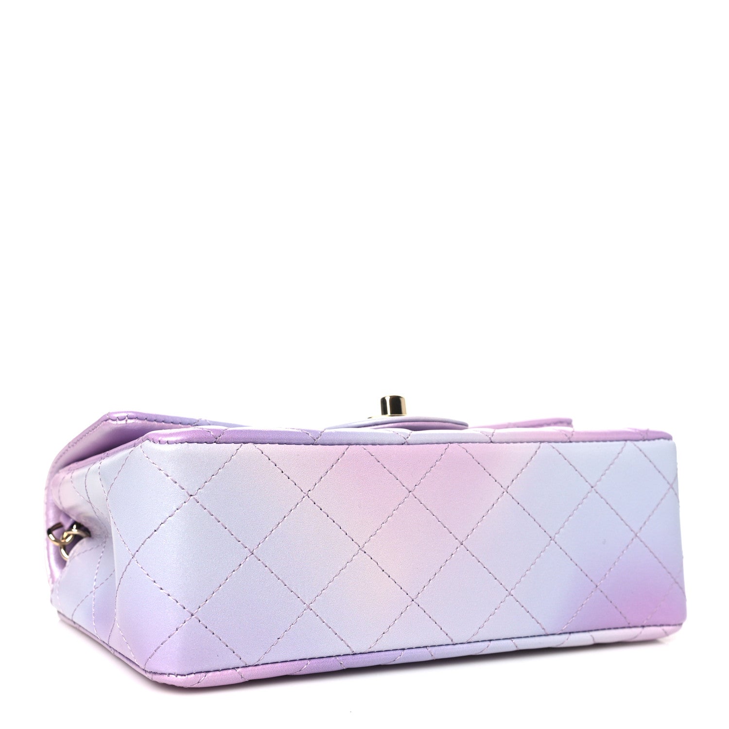 Chanel Lambskin Quilted Tie Dye Ombre Mini Rectangular Flap Purple Blue Pink 4 of 11