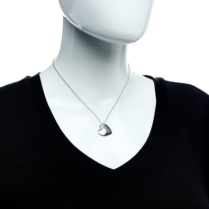 Tiffany Sterling Silver Puffed Heart Pendant Necklace 2 of 6