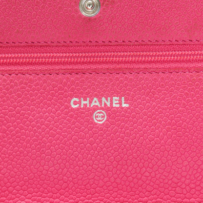 Chanel Iridescent Caviar Quilted Wallet on Chain WOC Pink 6 of 7
