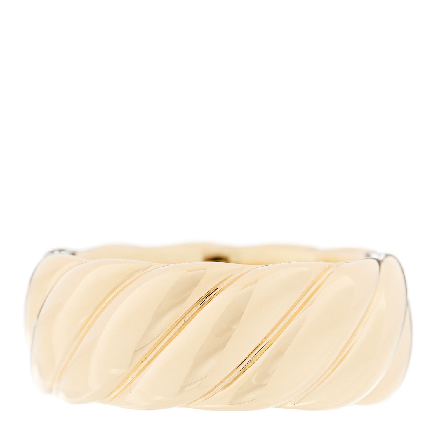 David Yurman 18K Yellow Gold Sculpted Cable Band Ring 58 8.25 1 of 4