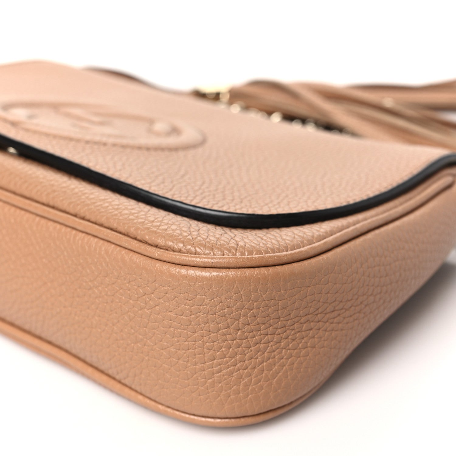 Gucci Pebbled Calfskin Medium Soho Flap Crossbody Camelia 10 of 10