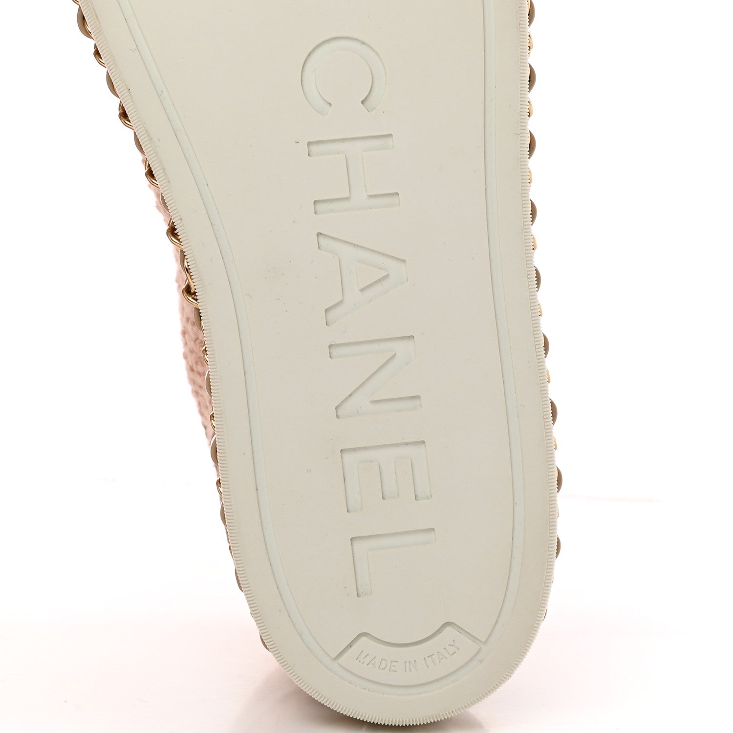 Chanel Tweed Suede Chain CC High Top Sneakers 37 Pink 6 of 10