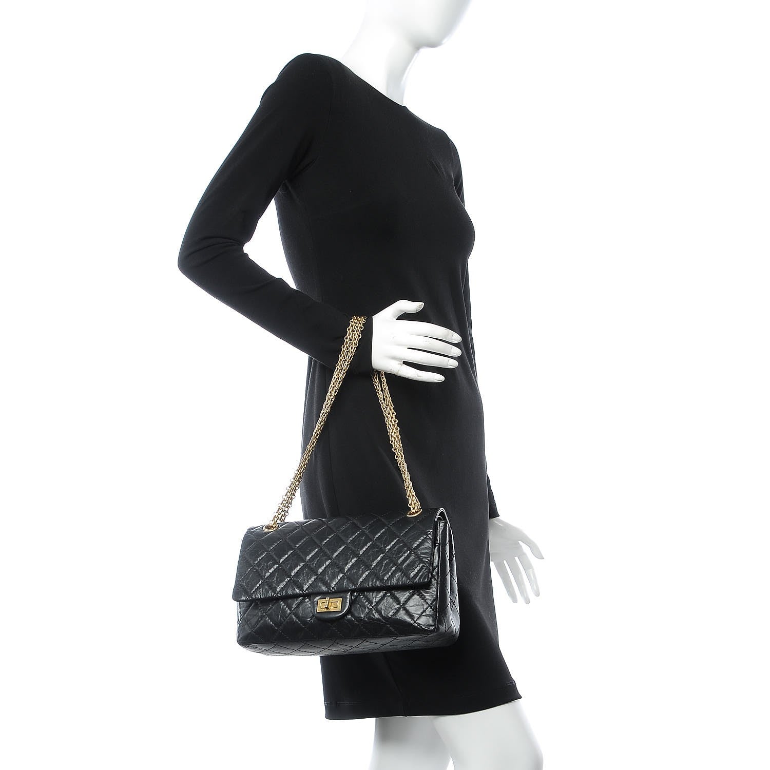 Chanel Aged Calfskin Quilted 2.55 Reissue 226 Flap Black 2 of 9