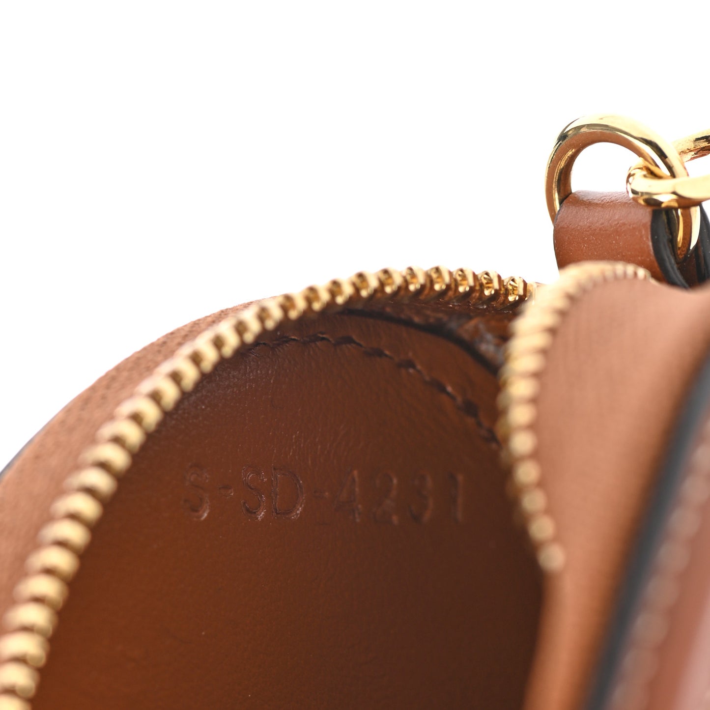 Smooth Lambskin Small Triomphe Oval Coin Purse Tan