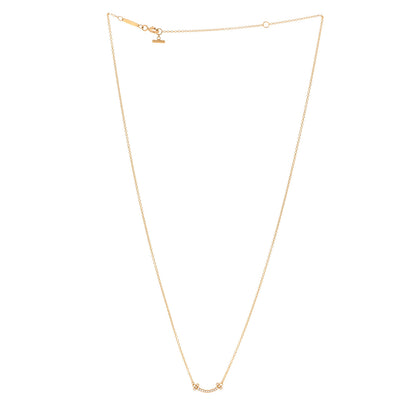 Tiffany 18K Yellow Gold Diamond Mini T Smile Pendant Necklace 3 of 6