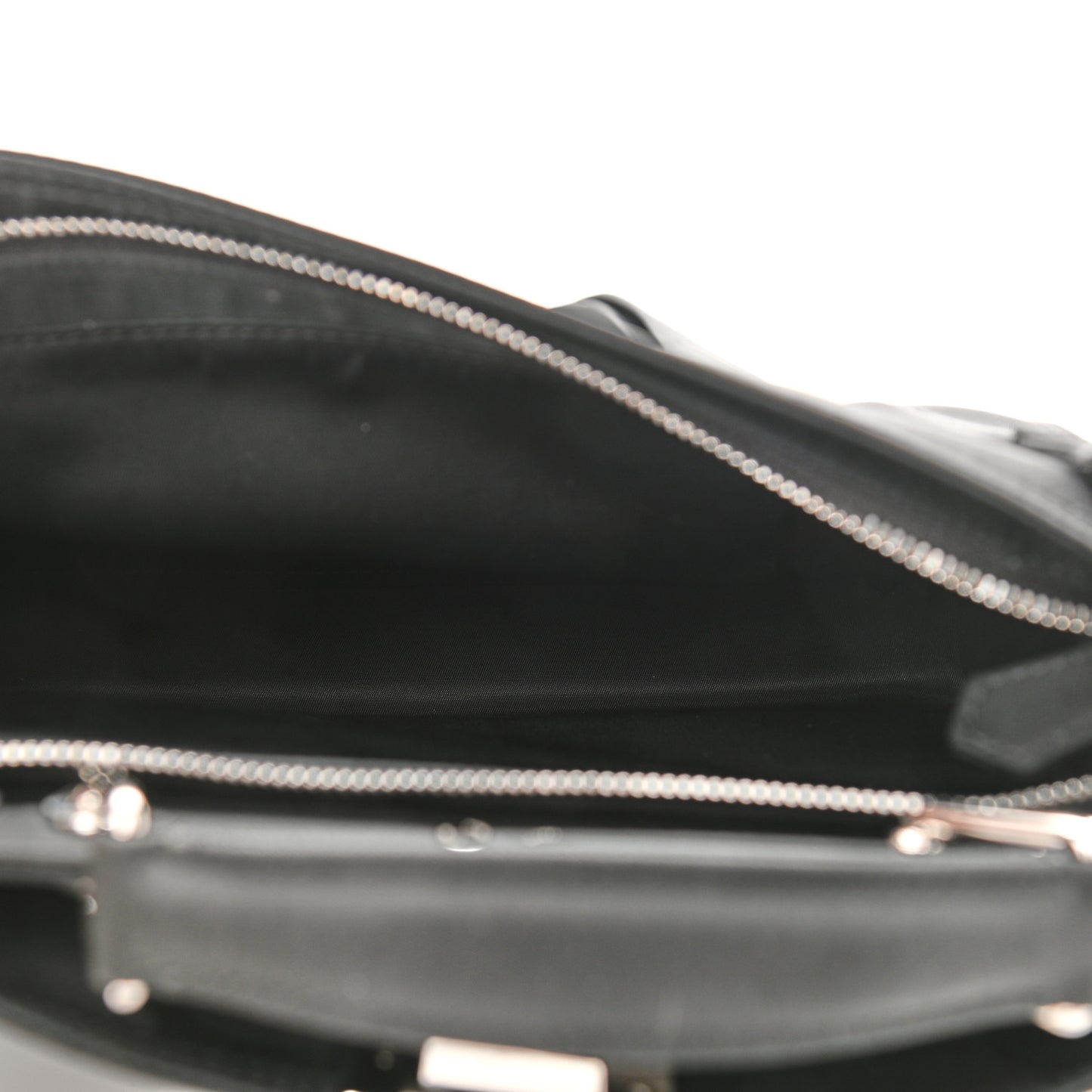 Nylon Vitello Cover Logo Embossed Mini Peekaboo I SEE U Satchel Black White