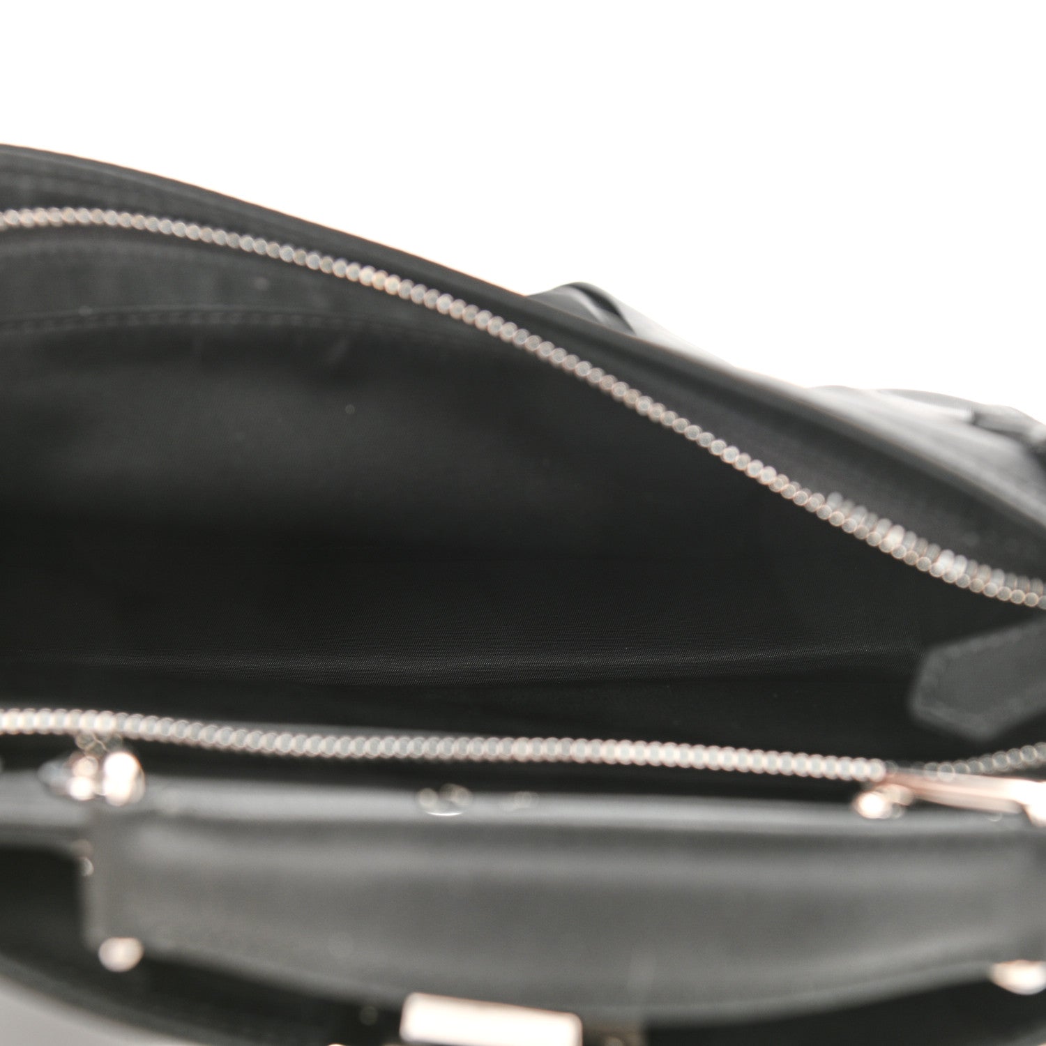 Fendi Nylon Vitello Cover Logo Embossed Mini Peekaboo I SEE U Satchel Black White 5 of 12