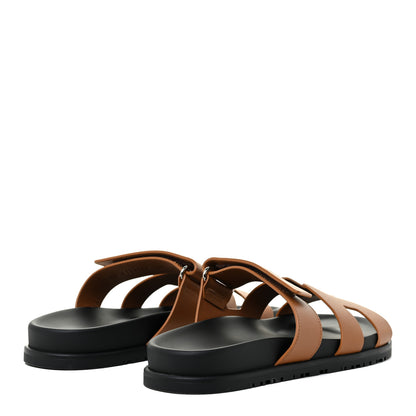 Hermes Calfskin Womens Chypre Sandals 39 Gold 4 of 16
