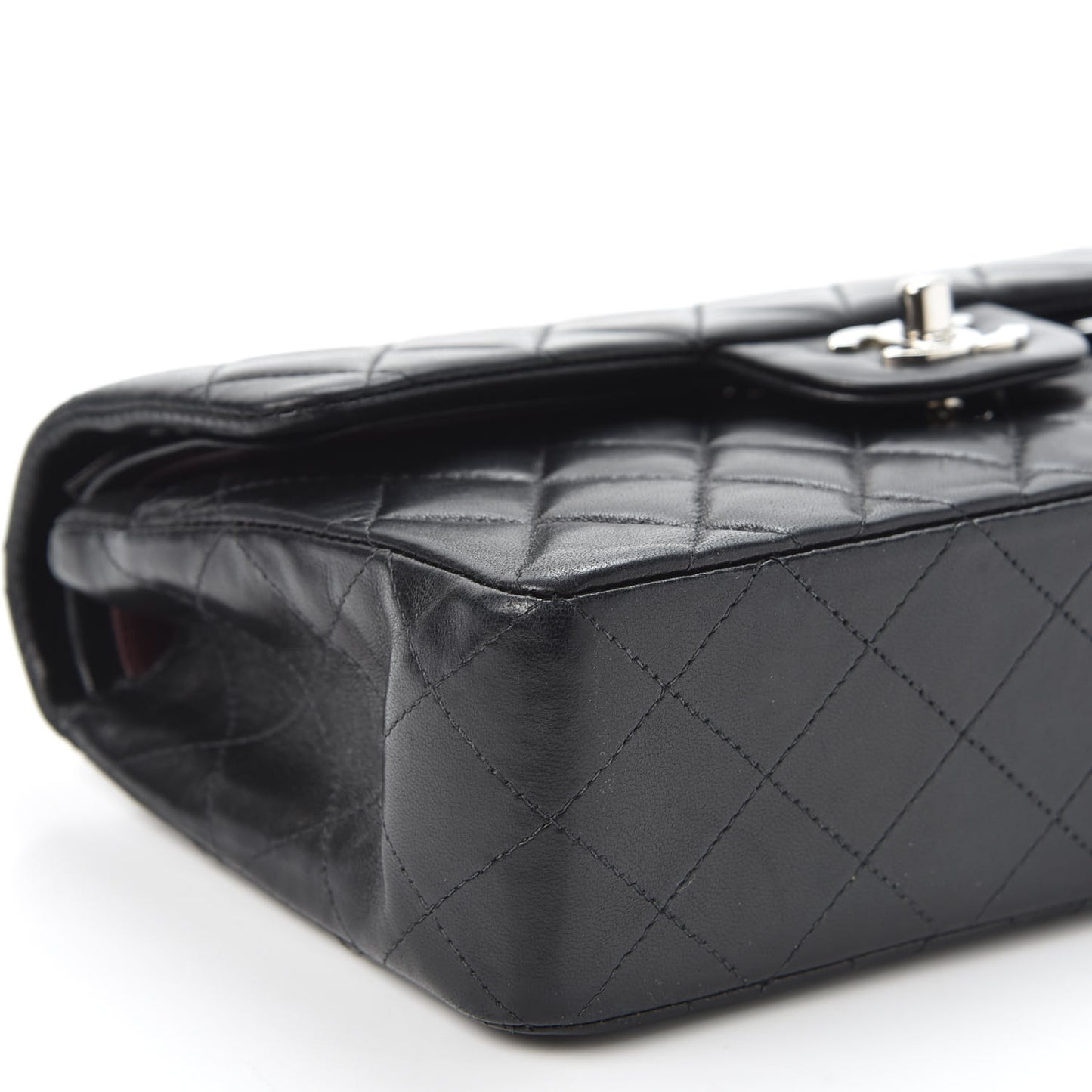Lambskin Quilted Small Double Flap Black