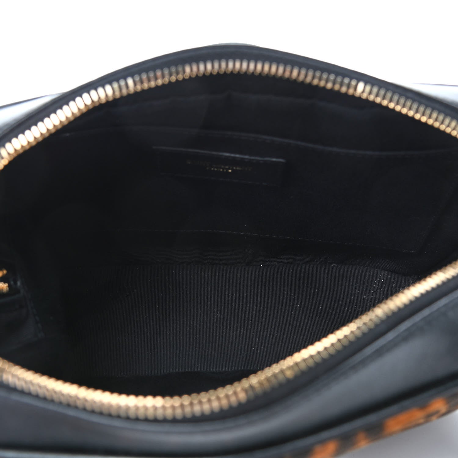 Saint Laurent Calfskin Leopard Print Monogram Lou Camera Bag Black 4 of 4