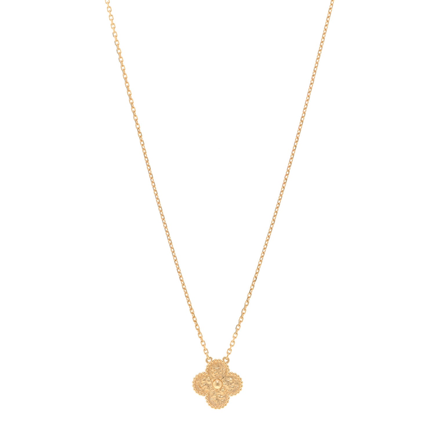 Van Cleef & Arpels 18K Yellow Gold Vintage Alhambra Pendant Necklace 1 of 5