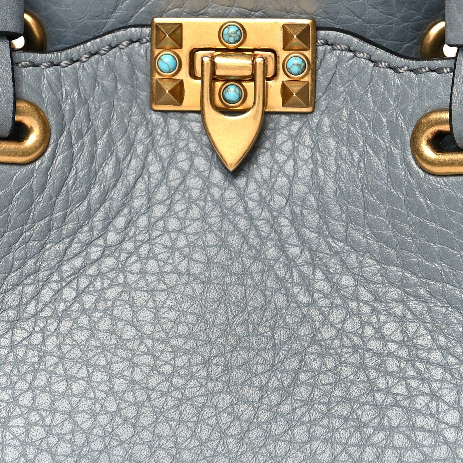 Valentino Garavani Grained Calfskin Micro Rockstud Rolling Tote Giada 7 of 9