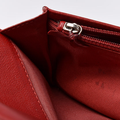 Chanel Lambskin Quilted Yen Wallet Red 16 of 17