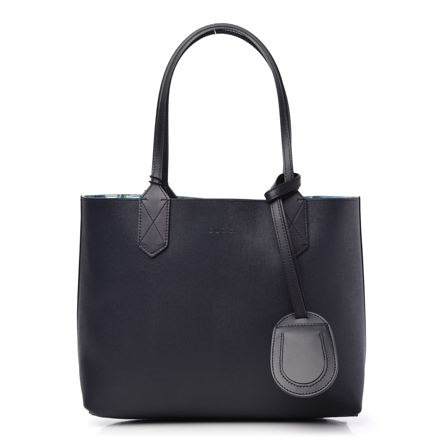 GG Supreme Monogram Blooms Small Reversible Tote Beige Blue Navy