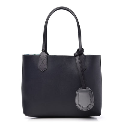 Gucci GG Supreme Monogram Blooms Small Reversible Tote Beige Blue Navy 3 of 12