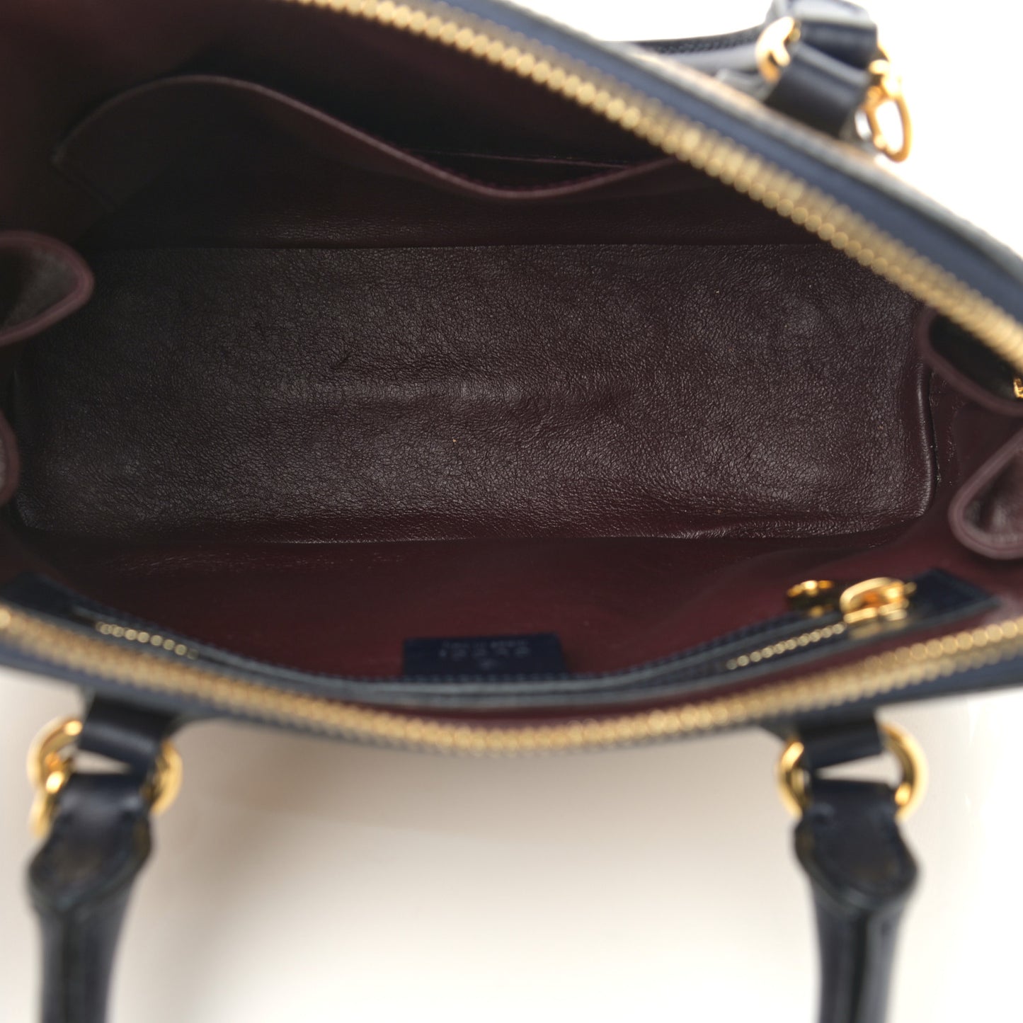 Vintage Rice Canvas Plutone Calfskin Small Horsebit 1955 Top Handle Bag Beige Blue