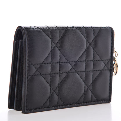Christian Dior Lambskin Cannage Small Lady Dior Flap Card Holder Black 3 of 8