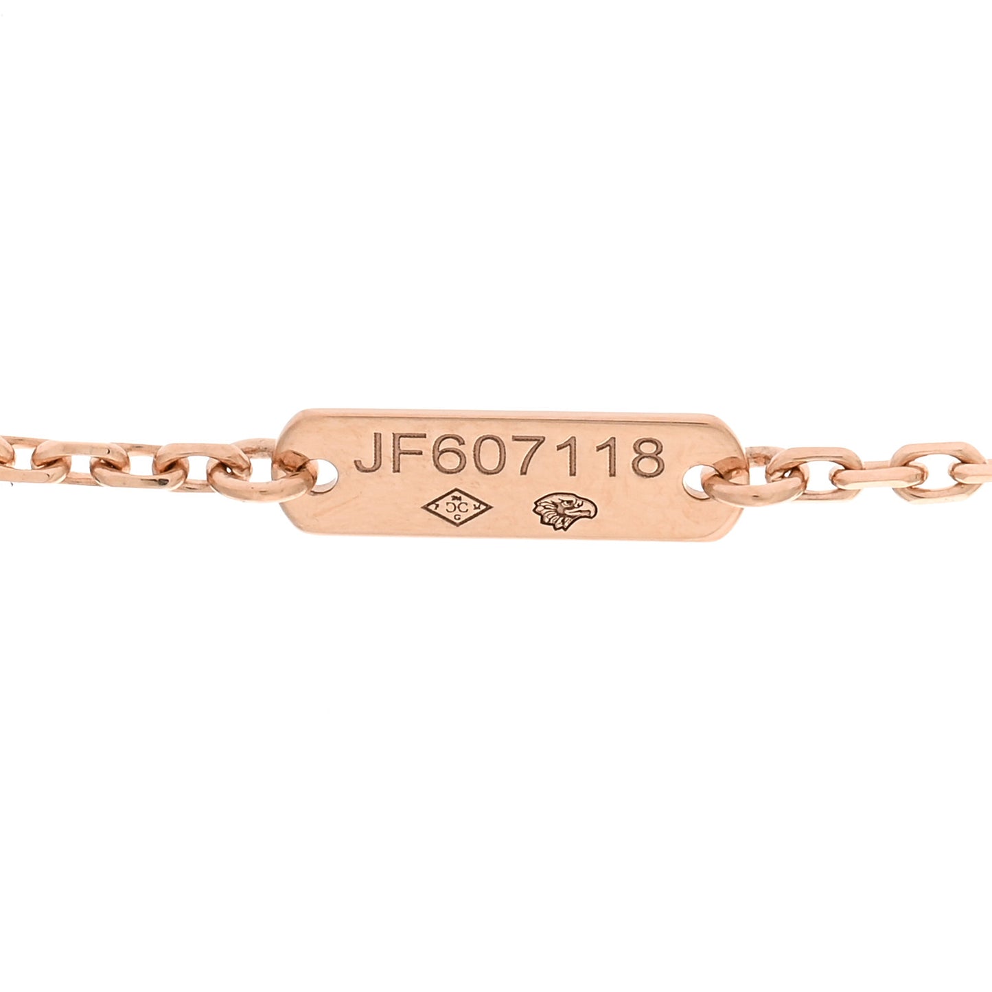 18K Rose Gold Diamond Vintage Alhambra Pendant Necklace