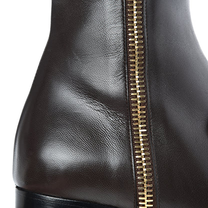 Gucci Malaga Kid Web GG Marmont Knee High Boots 37 Brown 6 of 7