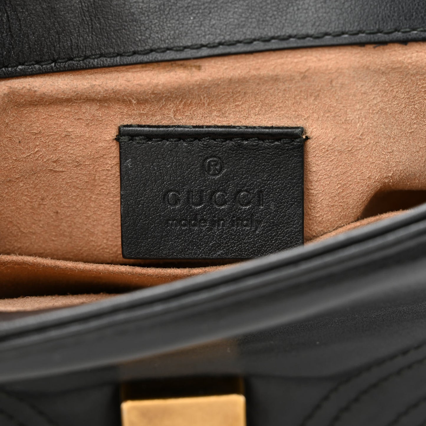 Calfskin Matelasse Mini GG Marmont Top Handle Shoulder Bag Black