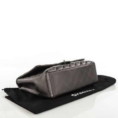 Chanel Lambskin Quilted Maxi Single Flap Dark Grey 4 of 8