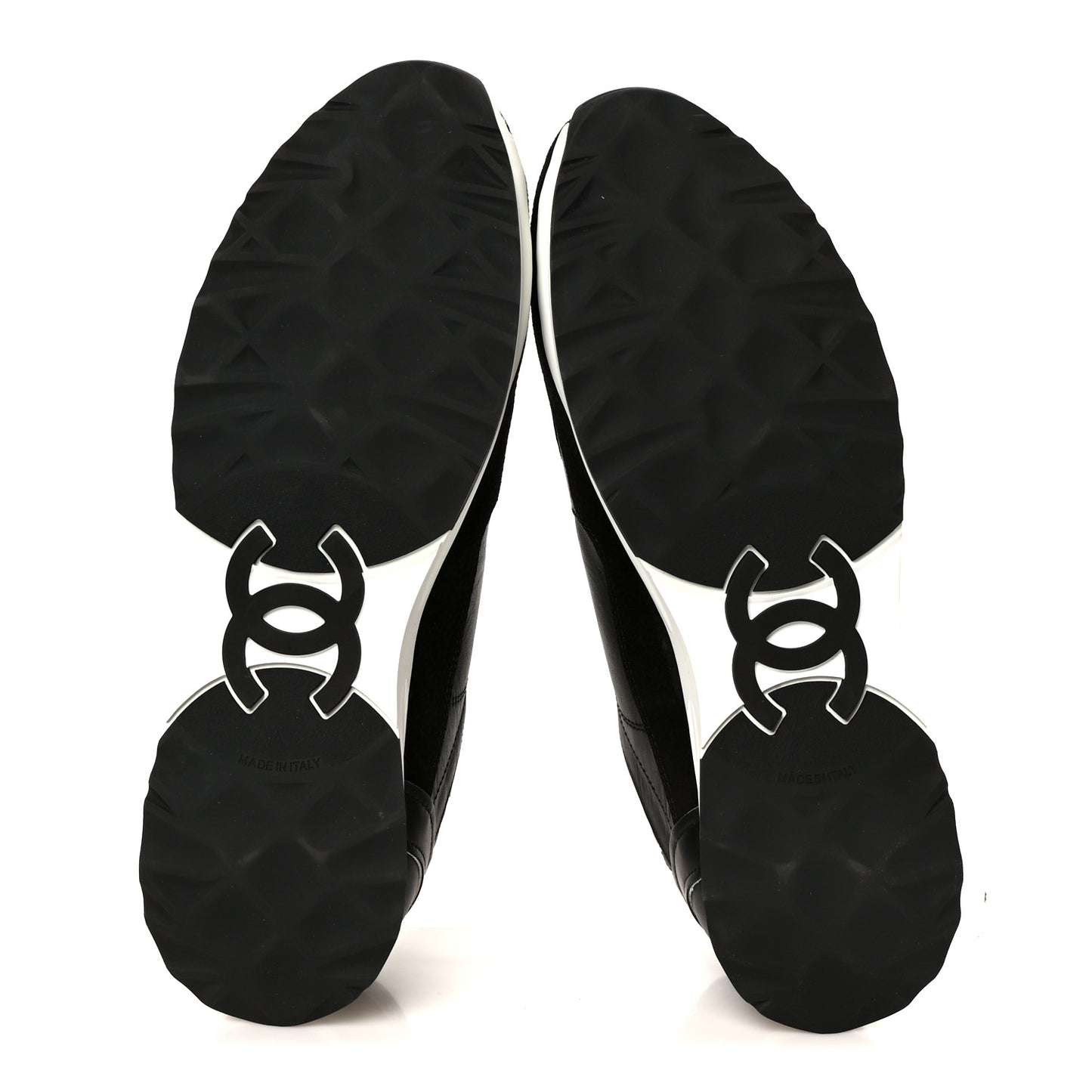 Calfskin Suede CC Womens Sneakers 41 Black White
