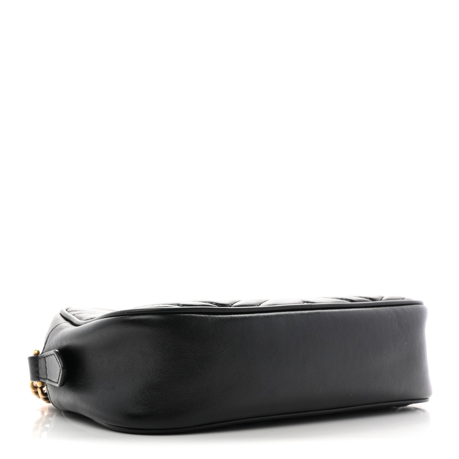 Gucci Calfskin Matelasse Small GG Marmont Chain Shoulder Bag Black 4 of 10