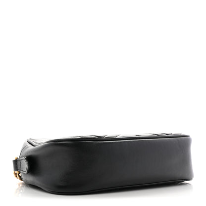Gucci Calfskin Matelasse Small GG Marmont Chain Shoulder Bag Black 4 of 10