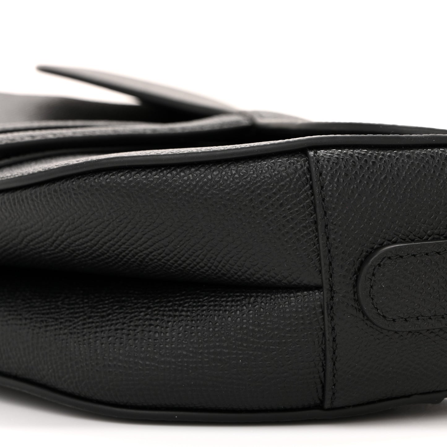 Grained Calfskin Saddle Bag Black