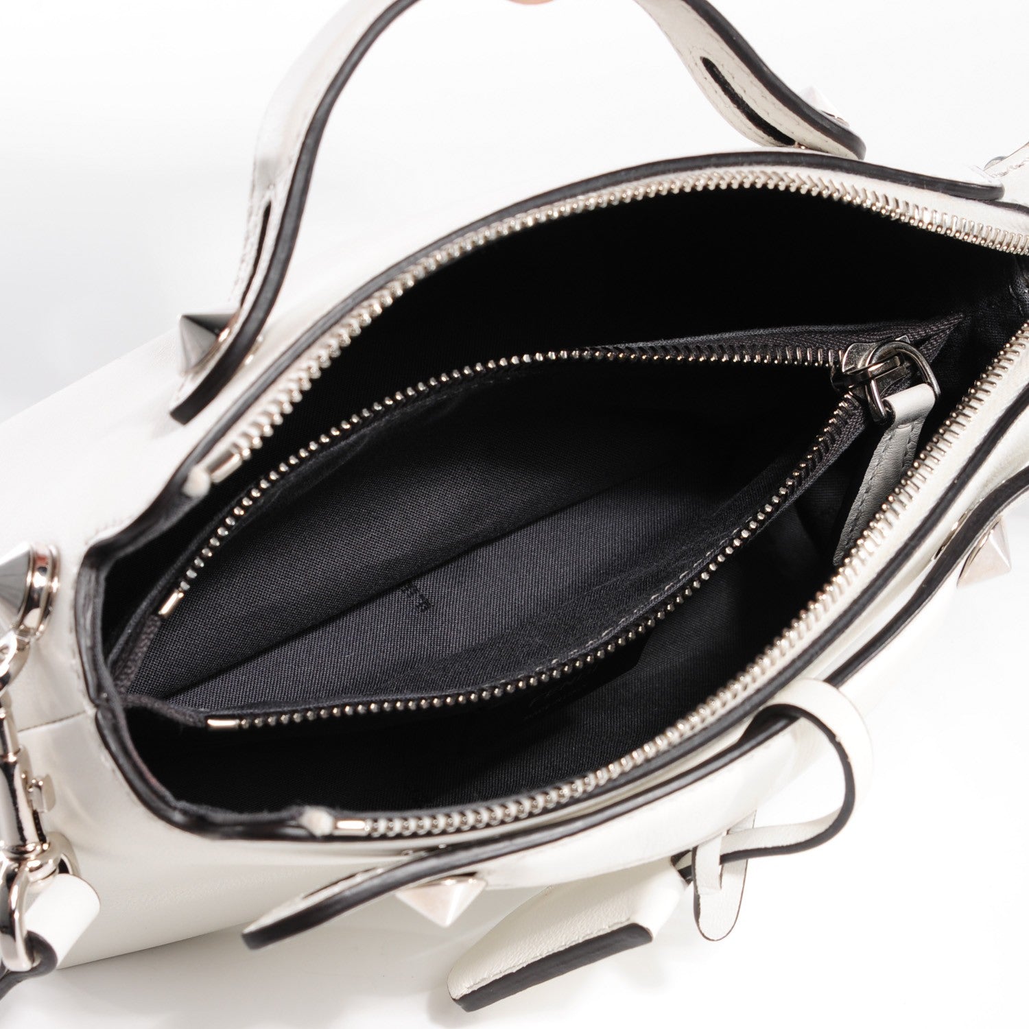 Fendi Vitello Dolce Crystal Croc Tail Mini By The Way Boston Bag White 2 of 10