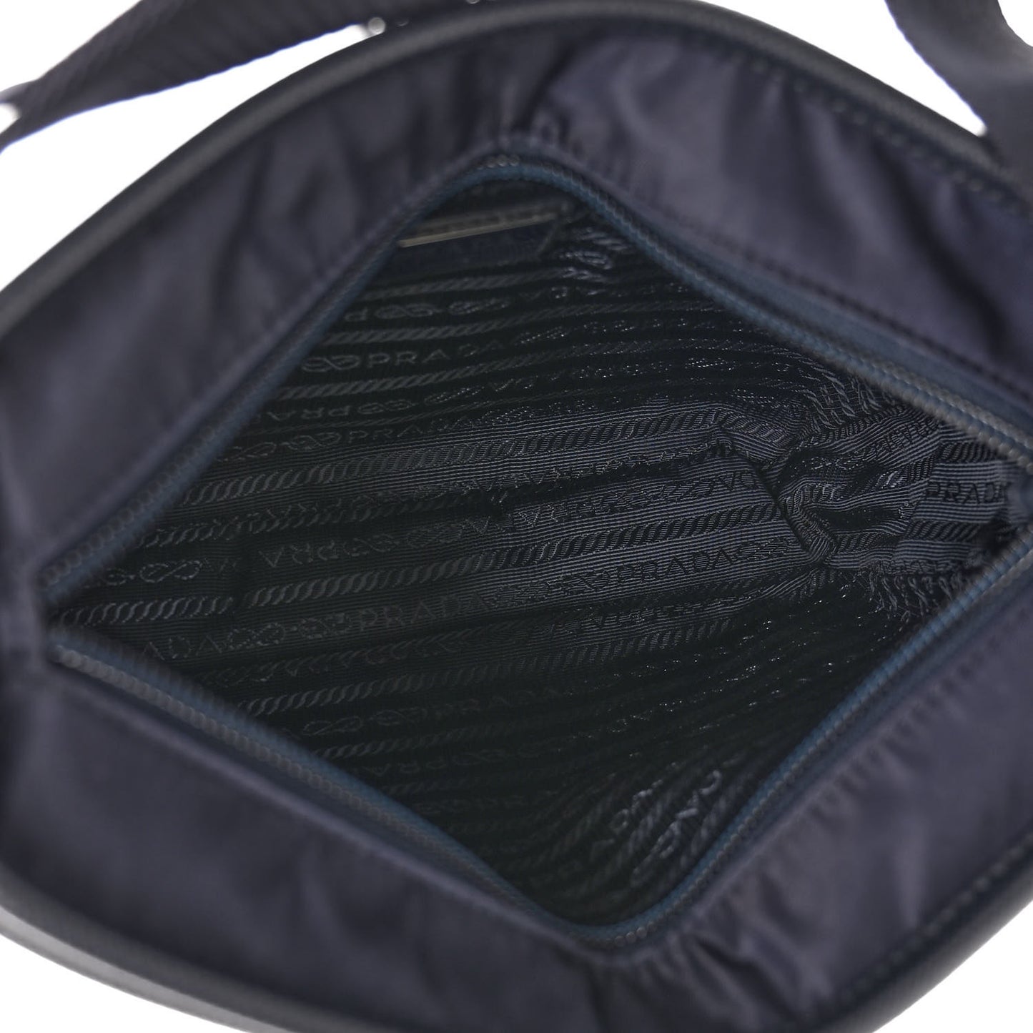 Tessuto Nylon Saffiano Messenger Bag Blue