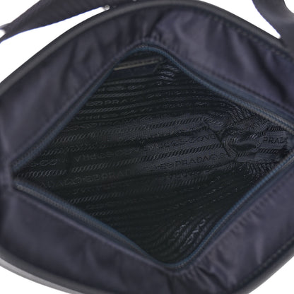 Prada Tessuto Nylon Saffiano Messenger Bag Blue 5 of 9