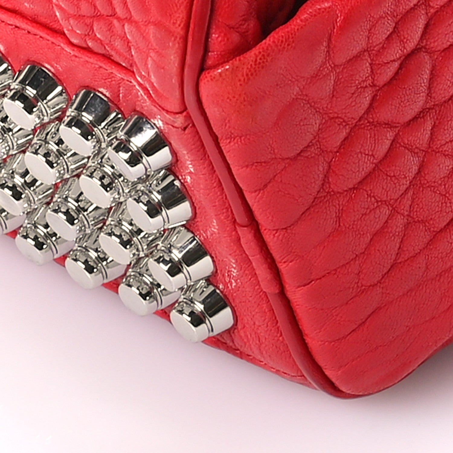Alexander Wang Pebbled Lambskin Rockie Red Silver Hardware 10 of 12