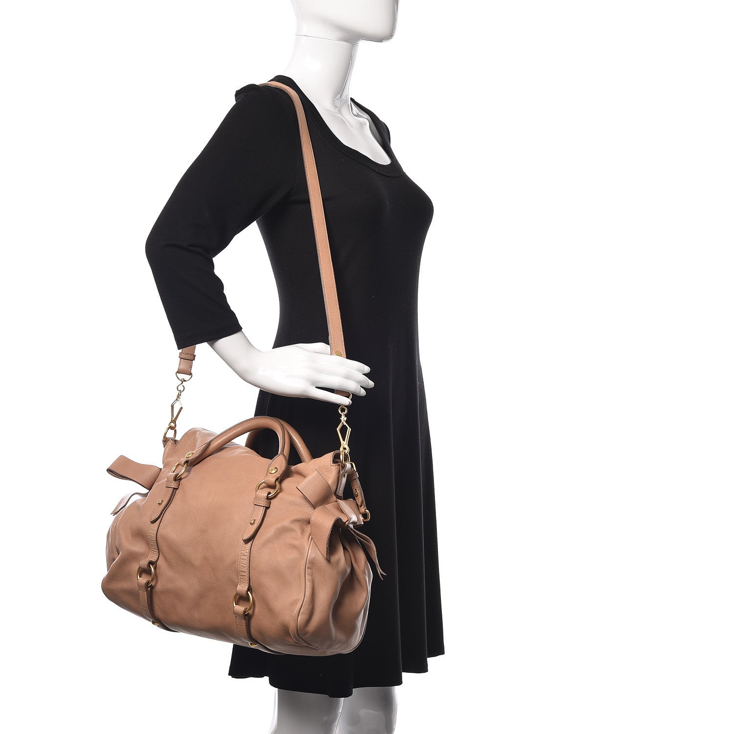 Miu Miu Vitello Medium Bow Bag Mughetto 2 of 21